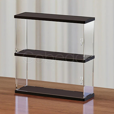 2-Tier Transparent Acrylic Minifigures Display Case ODIS-WH0043-64-1