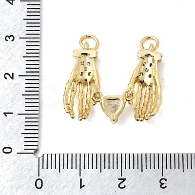 Brass Clear Cubic Zirconia Pendants KK-H267-033G-1