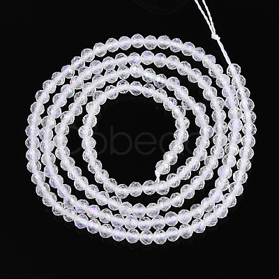 AB Color Plated Natural Quartz Crystal Beads Strands G-T144-A07-05-1