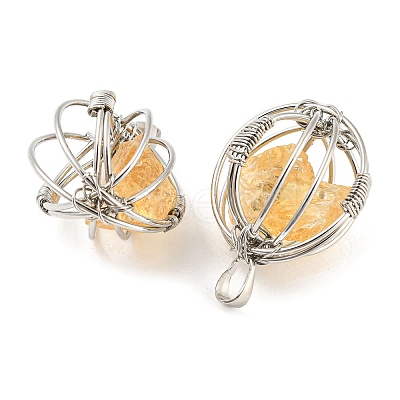 Natural Citrine Pendants G-H293-03P-01-1