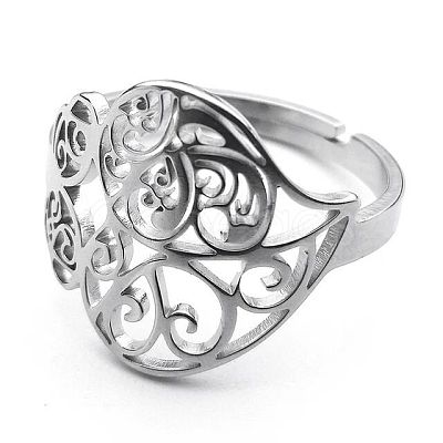 Non-Tarnish 201 Stainless Steel Finger Rings RJEW-C074-08P-1