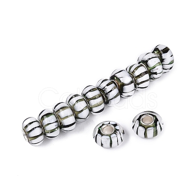 Handmade Lampwork & Brass Core European Beads LAMP-N044-01S-01-1