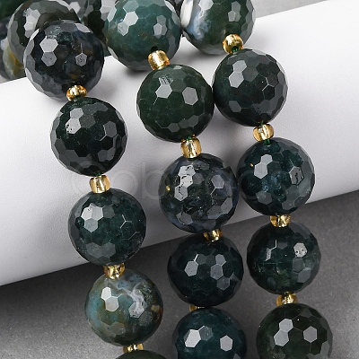 Natural Moss Agate Beads Strands G-C249-A25-16MM-1