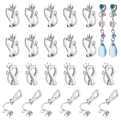 40Pcs 316 Stainless Steel Clip-on Earring Findings STAS-UN0063-37-1