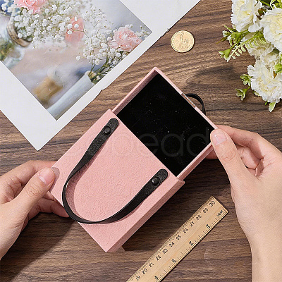 PU Leather Jewelry Set Drawer Boxes with Sponge Inside and Texture Paper Jewelry Tote Bags ABAG-CL0001-66B-1