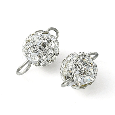 Polymer Clay Rhinestone Connector Charms PALLOY-YW0001-41-1