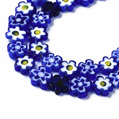 Handmade Millefiori Glass Bead Strands LAMP-J035-8mm-37-1