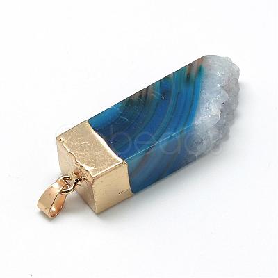 Natural Druzy Agate Pendants G-Q494-18-1