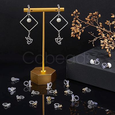 32Pcs 4 Style 304 Stainless Steel & Plastic Clip-on Earring Findings STAS-UN0037-98-1