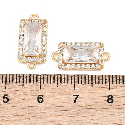Brass Micro Pave Clear Cubic Zirconia Connector Charms CU-CBA7BFE-01B-G-1