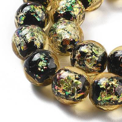 Handmade Foil Lampwork Beads Strands FOIL-K003-06B-20-1