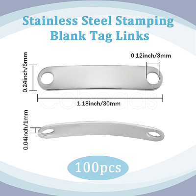 100Pcs 201 Stainless Steel Links/Connectors STAS-BBC0007-41-1