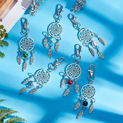 12Pcs 6 Colors Zinc Alloy Big Pendants FIND-NB0002-37-1