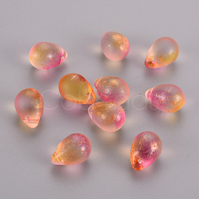 Two Tone Transparent Spray Painted Glass Charms GLAA-T016-37-F02-1