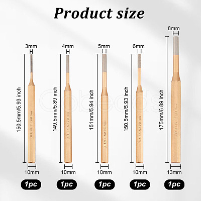 Olycraft 5Pcs 5 Style Hascrome Drive Pin Punch TOOL-OC0001-74-1