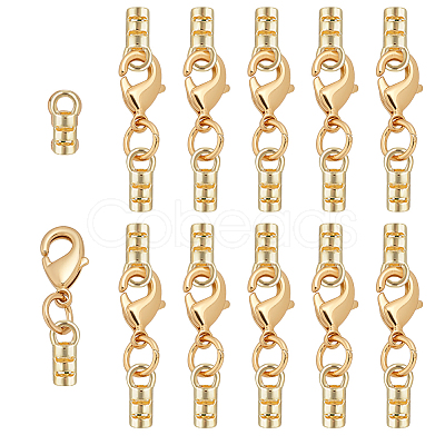 12Pcs Brass Cord Ends PALLOY-PH01842-1
