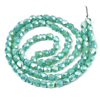 Electroplate Glass Beads Strands X-EGLA-N002-13-A07-1