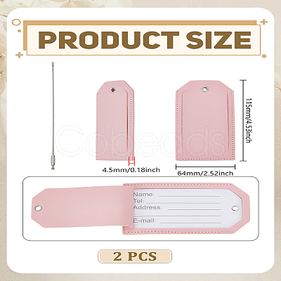 2 Bags Imitation Leather Name Card Holders for Luggage FIND-LP0009-84B-1