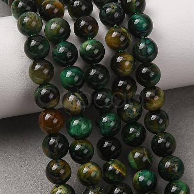 Grade AB Natural Tiger Eye Beads Strands X-G-B133-A02-6MM-02-1