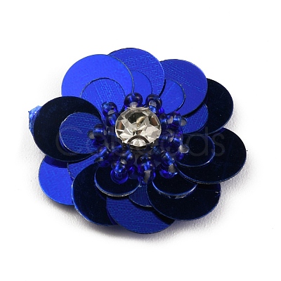 Flower Shape PVC Sequin/Paillette Beading Appliques DIY-WH0308-287B-1