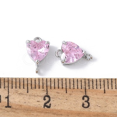 Brass Pave Cubic Zirconia Connector Charms KK-F892-53P-10-1