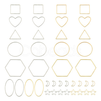 40Pcs 16 Style Alloy Linking Rings FIND-PJ0001-27-1