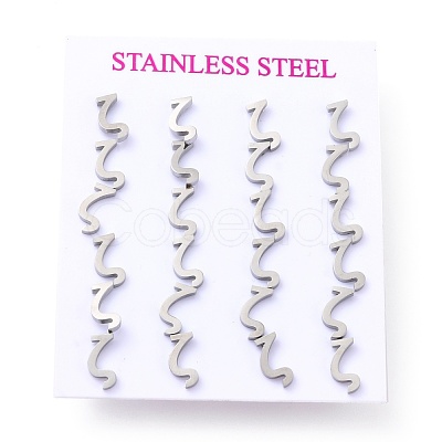 Tarnish Resistant 304 Stainless Steel Greek Alphabet Stud Earrings STAS-D007-07P-18-1