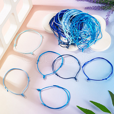 50Pcs 5 Colors Adjustable Nylon Cord Bracelet Making BJEW-TA00670-1