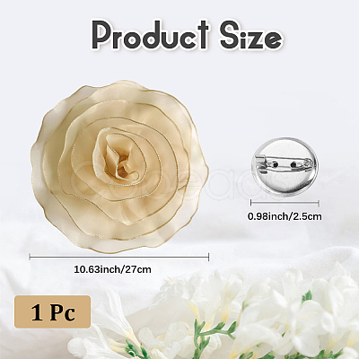 1Pc Flower Polyester Brooches JEWB-CN0001-08D-1