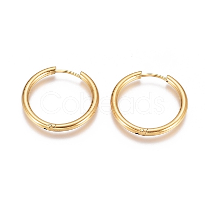 Ion Plating(IP) 304 Stainless Steel Huggie Hoop Earrings EJEW-G272-01-20mm-G-1