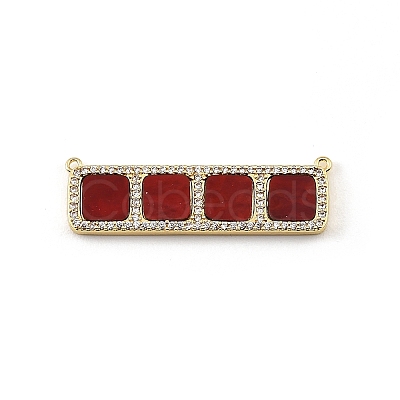 Brass Micro Pave Clear Cubic Zirconia Connector Charms CU-CBA30E8-01G-B07-1