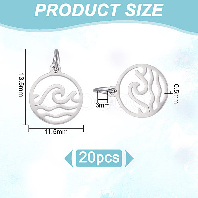 20Pcs 304 Stainless Steel Charms STAS-UN0060-57-1