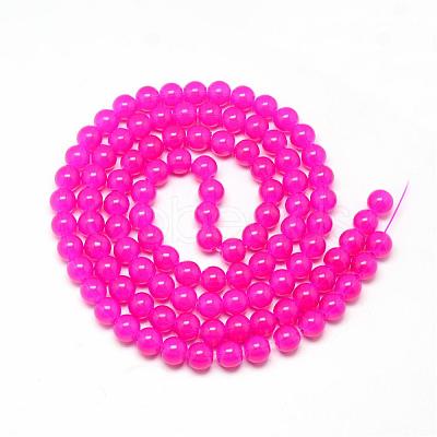 Baking Paint Glass Beads Strands DGLA-Q023-6mm-DB48-1