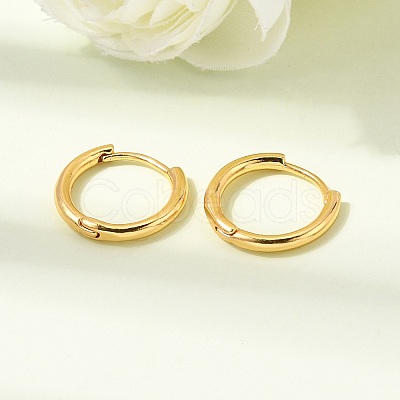 Brass Huggie Hoop Earrings EJEW-G465-01G-1