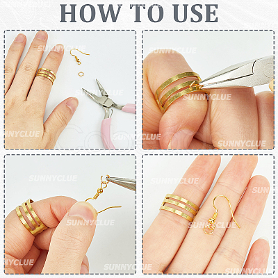 6Pcs 3 Styles Brass Rings FIND-SC0010-81-1
