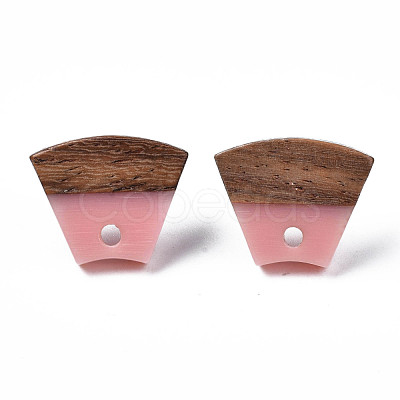 Resin & Walnut Wood Stud Earring Findings MAK-N032-028A-1
