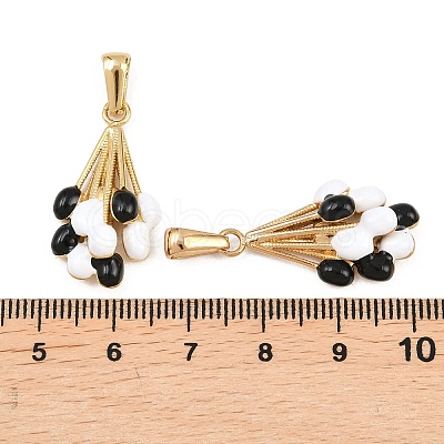 304 Stainless Steel Enamel Pendants STAS-P438-05G-1