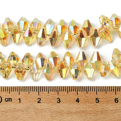 Transparent Electroplate Glass Beads Strands GLAA-K064-06A-HP01-1