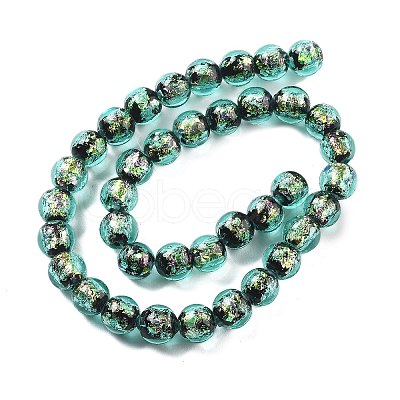 Handmade Foil Lampwork Beads Strands FOIL-K003-06B-22-1