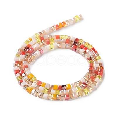 Gradient Color Electroplate Glass Bead Strands GLAA-E042-05-B01-1