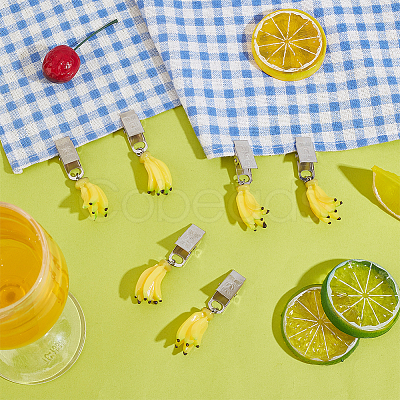 Banana Resin Imitation Fruit Tablecloth Weights HJEW-PH01938-1