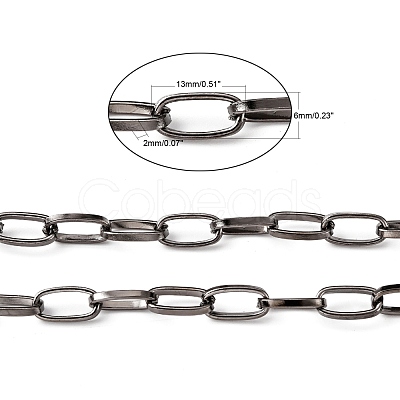 Iron Paperclip Chains CH-R025-13x6mm-B-1