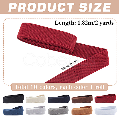 10 Rolls 10 Colors Polyester Elastic Cord OCOR-PH0004-63B-1