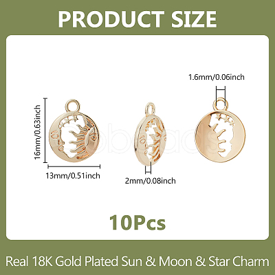 10Pcs Brass Pendants FIND-DC0006-34-1