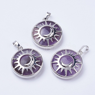 Natural Amethyst Pendants X-G-K234-B13-1