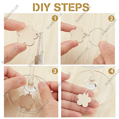 DIY Flower Wine Glass Charm Tags Making Kit DIY-SC0018-59-1