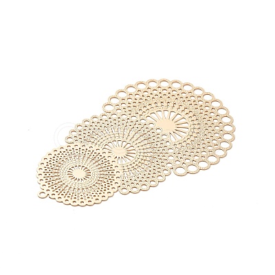 Rack Plating Brass Filigree Big Pendants KKC-K001-07KCG-1