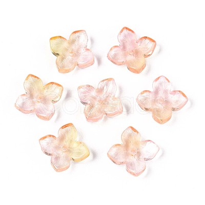 Baking Paint Transparent Glass Bead Caps DGLA-N014-04A-1