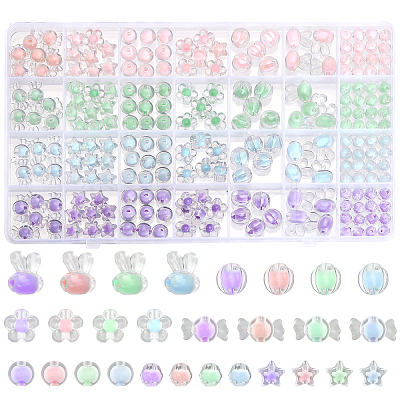 CHGCRAFT 220Pcs Transparent Acrylic Beads Sets TACR-CA0001-26-1