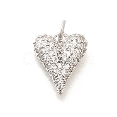 Brass Micro Pave Clear Cubic Zirconia Pendants KK-L225-035P-1